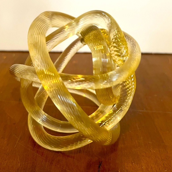 Zanetti Murano Twisted Rope Knot Sculpture Paperweight Italy Art Glass - Picture 5 of 7